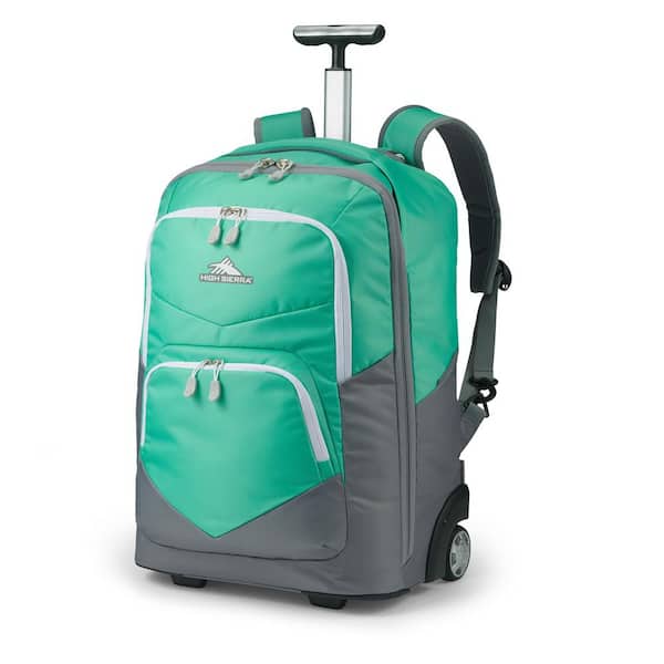 High Sierra 15.60 in. Aquamarine Blue Wheeled Backpack with Rotating Handle