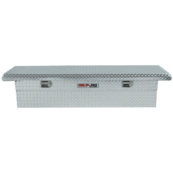 Crescent Jobox 71 in. Diamond Plate Aluminum Full Size Low-Profile Crossover Single Lid Truck Tool Box with Gear-Lock™ Latch