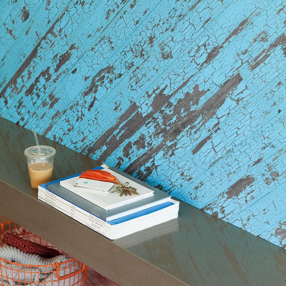 Blue Chalk 5.5" x 47.5" Slim Pine Wood Wall Paneling