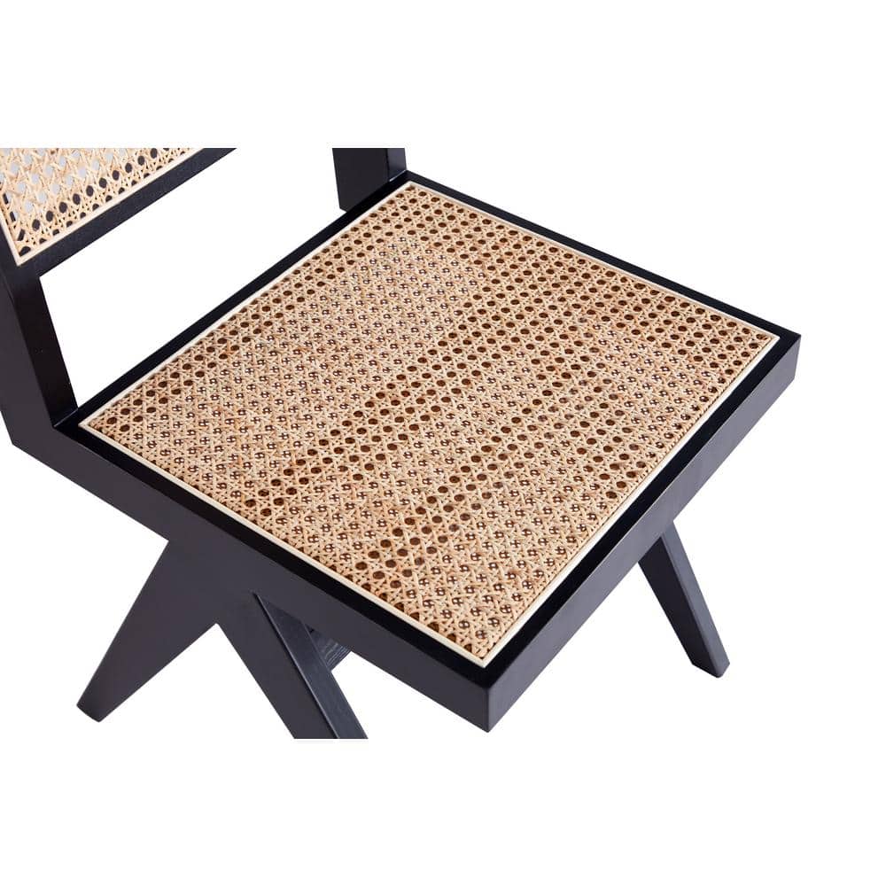 Hamlet Black & Natural Cane A-Frame Side Chair