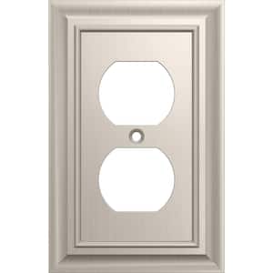 Derby Satin Nickel 1-Gang Single Duplex Outlet Wall Plate (3-Pack)