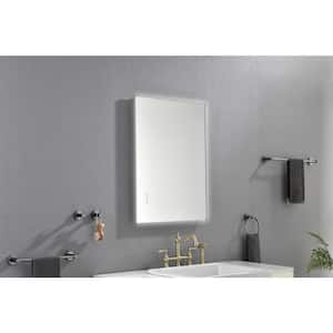 32 in. W x 24 in. H Rectangular Framed Anti-Fog Dimmable Backlit LED Wall Bathroom Vanity Mirror in Gun Gray Metal
