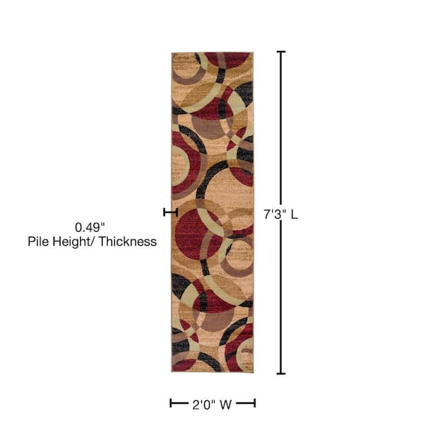 Modern Abstract Circles Multi 2 ft. x 7 ft. 2 in. Indoor Runner Rug