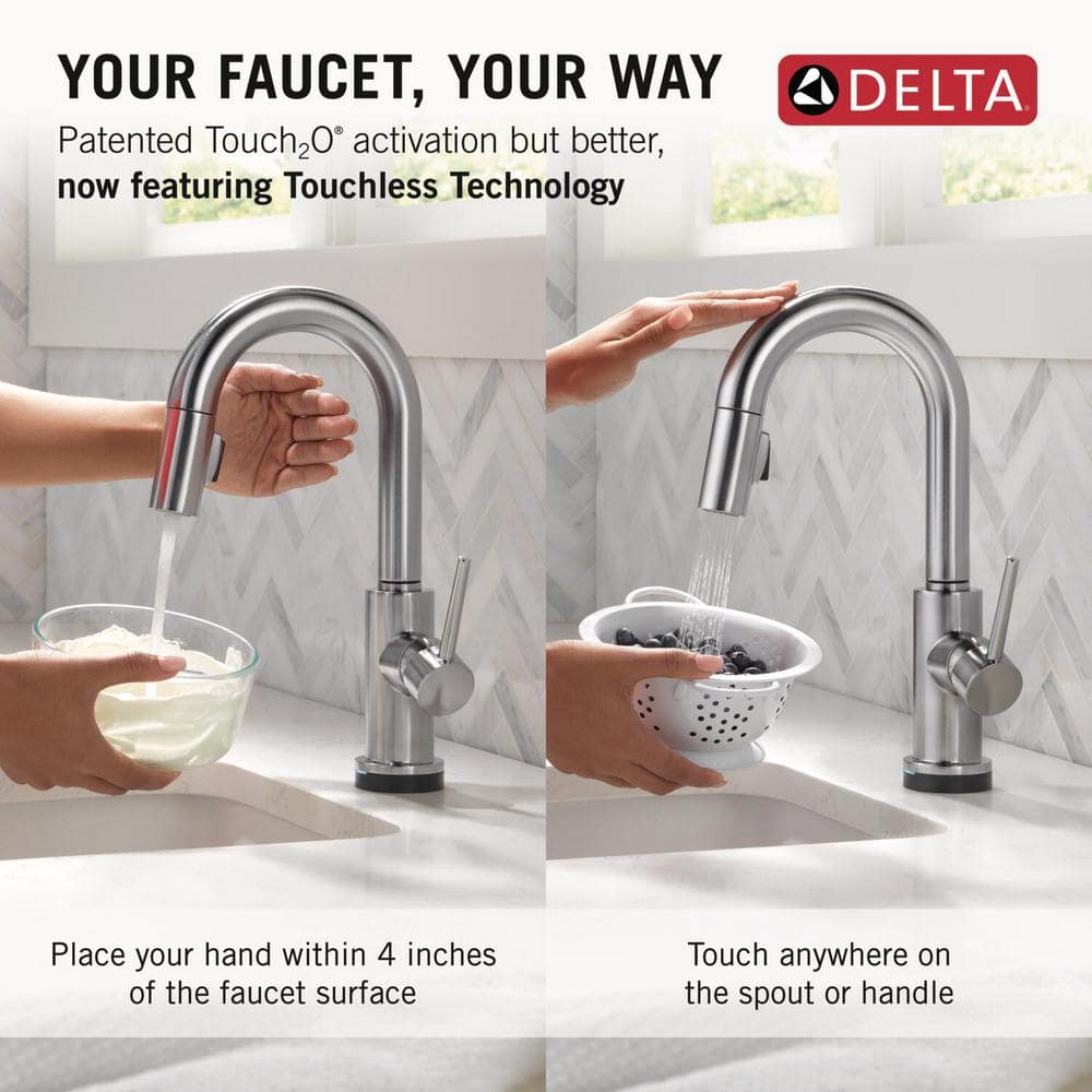 Stainless Steel Modern Pull-Down Kitchen Faucet with Touch Technology