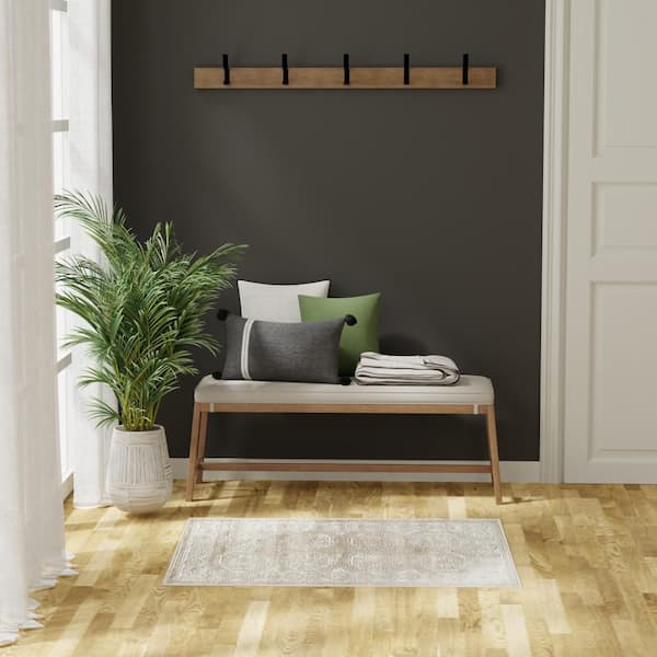 Dekor Cream Beige 2 ft. x 4 ft. Geometric Traditional Area Rug