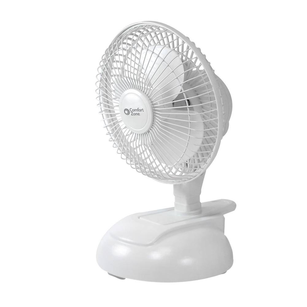 White for sale online comfort zone CZ6C 6 inch Desk Fan with Clip 
