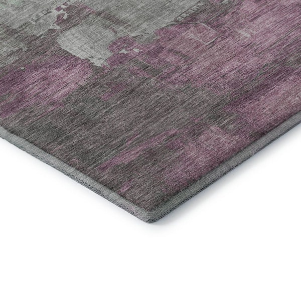 Mayfield Premium Machine Washable Abstract AMF1473 Aloe 8 ft. x 10 ft. Area Rug