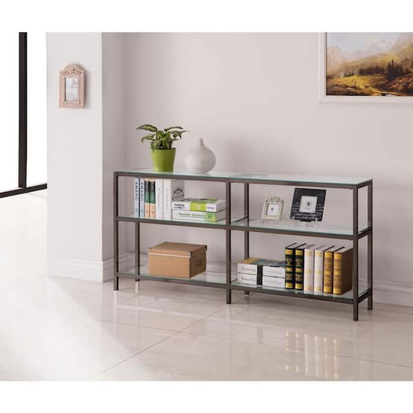 Coaster 26.75in Black Nickel Metal 4-Shelf Bookcase