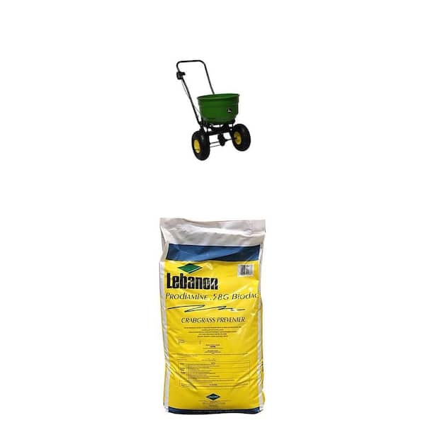 40 lbs Prodiamine Crabgrass Preventer (20,000 sq ft) and 50 lbs Push Broadcast Spreader Combo