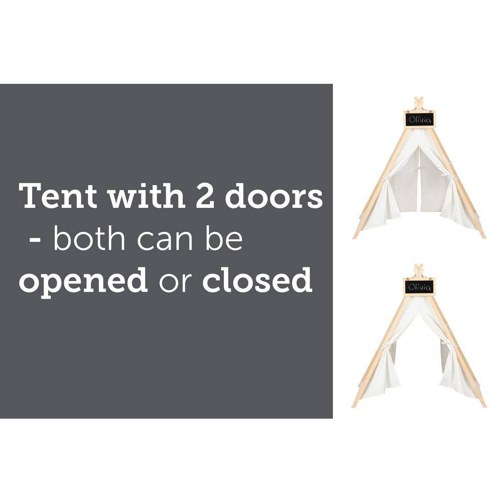 Sweedi Kids' Play Tent with Chalkboard in Organic Cotton and Pine