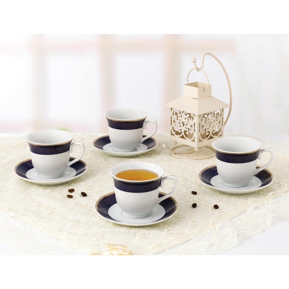 Lorren Home Trends 4 Piece Teacup & Saucer Set