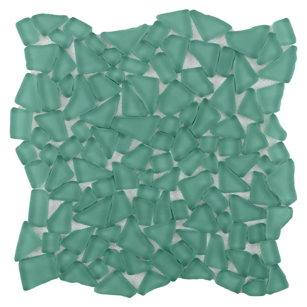 Coralis Seafoam Green 4 in. x 0.31 in. Frosted Matte Glass Mosaic Floor and Wall Tile Sample price history on PriceWatchPro