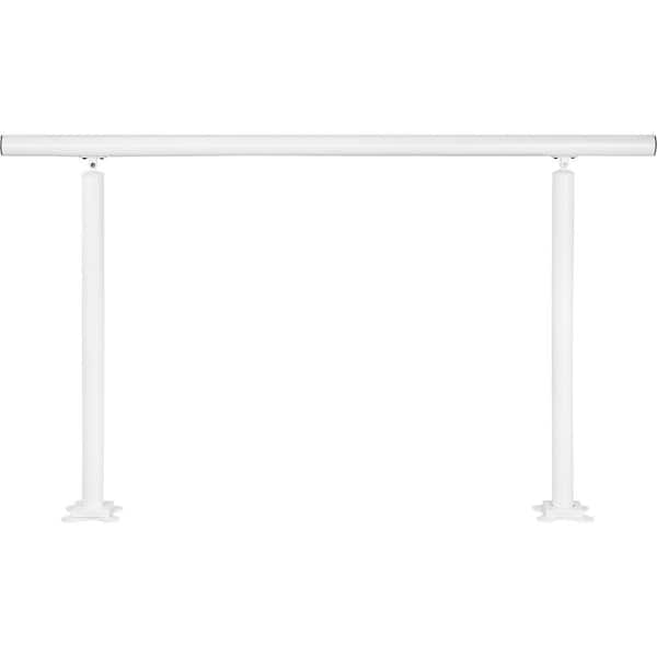 SVOPES 5 ft. 35.8 in. H x 62 in. W, Adjustable White Aluminum Handrail Outdoor Stair Railing Kit, for 0-5 Steps, Elderly.