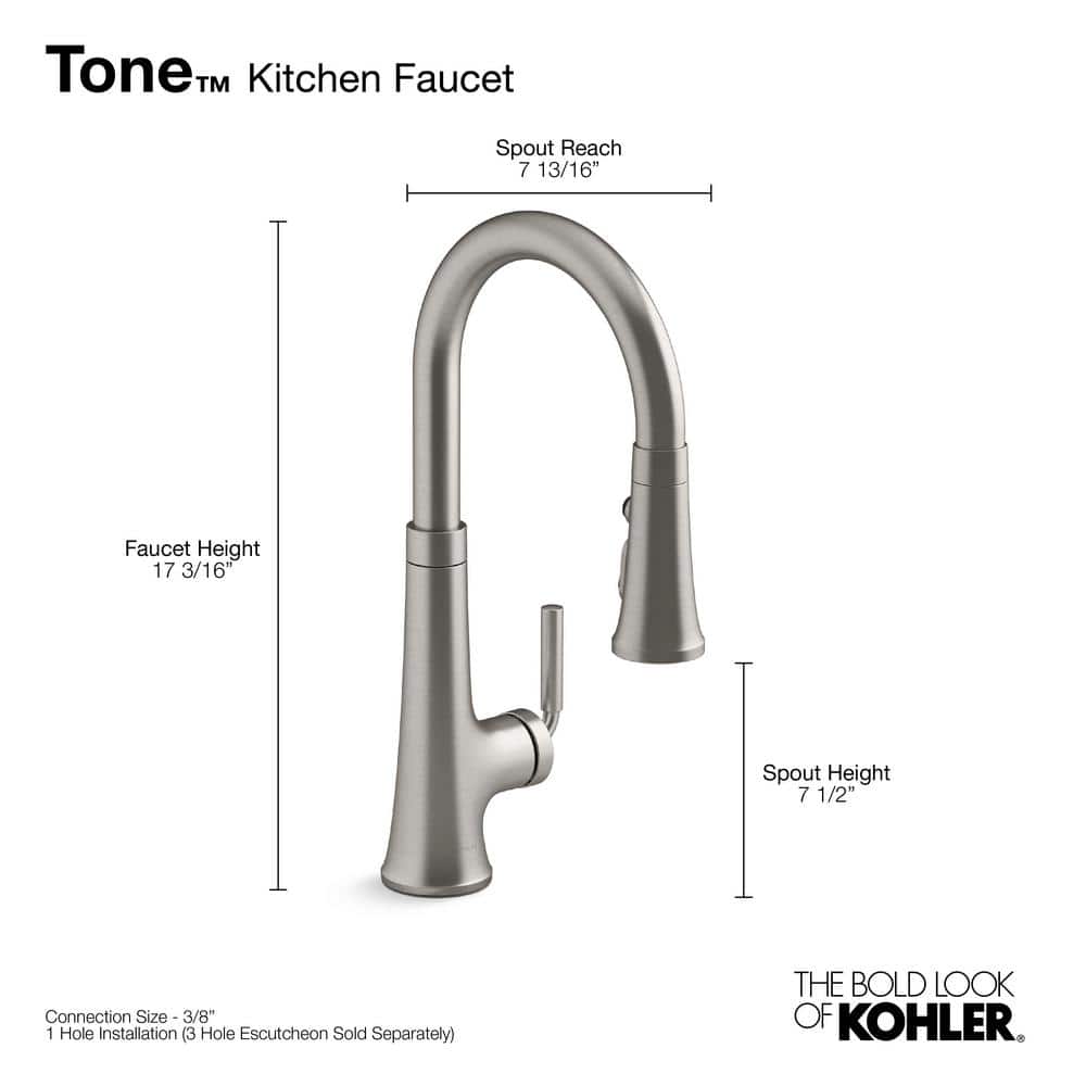 Vibrant Stainless Single Handle Pull Down Kitchen Faucet