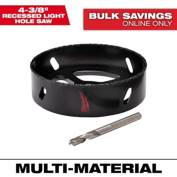 Milwaukee 4-3/8 in. Carbide Recessed Light Hole Saw with Pilot Bit
