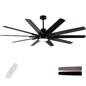 Atalanta 72 in. Indoor Black Ceiling Fan with Dimmable Integrated LED and Remote Control