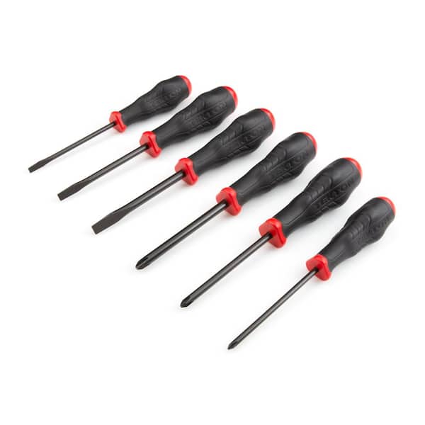 TEKTON #1-#3,3/16-5/16 in. Phillips/Slotted High-Torque Screwdriver Set Black Oxide Blades (6-Piece)
