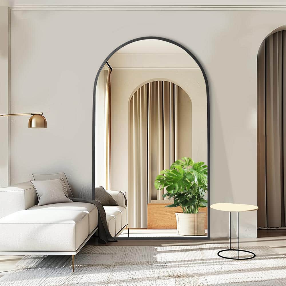 39 in. W x 67 in. H Arched Black Framed Full Length Mirror Aluminum Alloy Floor Mirror price history on PriceWatchPro