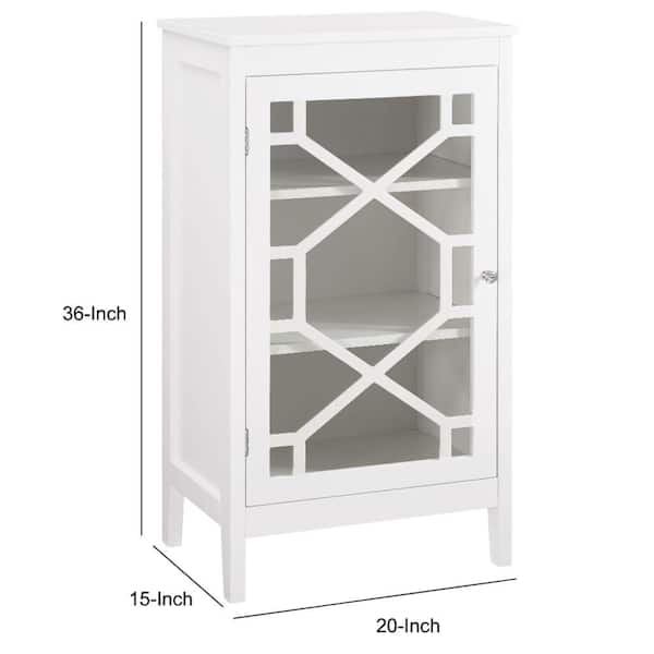 Benjara Small White Single Door Wooden Cabinet With 3 Storage Compartments 15 In L X 20 W 36 H Bm144080 The Home Depot White Single Door Wooden Cabinet With, Small White Storage Cabinet