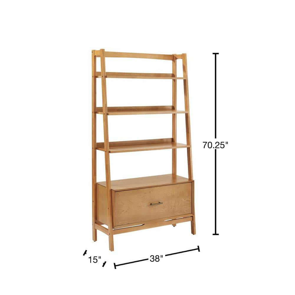 Acorn Wood Ladder Bookcase with Full Extension Drawer