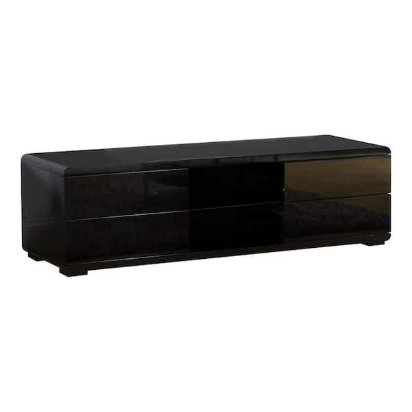 Hiatha Black TV Stand Fits TV's up to 65 in. with Drawers