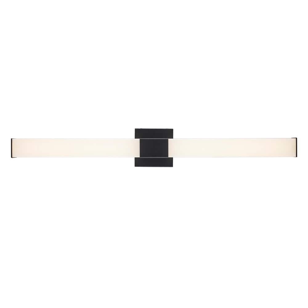 Saavy 36 in. 2-Light Integrated LED Black Bathroom Vanity Light Fixture with Rectangular Acrylic Shade price history on PriceWatchPro
