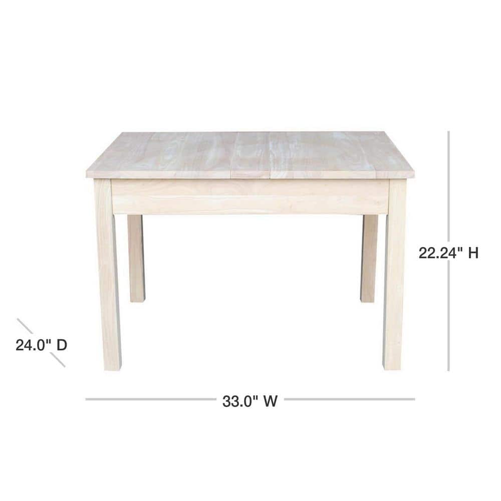 Eco-Friendly Mission Style Unfinished Wood Kids' Craft Table with Storage