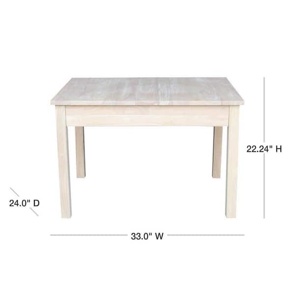 International Concepts Unfinished Storage Kid's Table JT-2532L