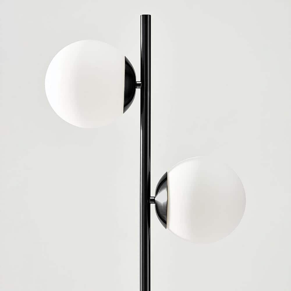 Brightech Sphere Kids 65" Black LED Floor Lamp with Frosted Globes
