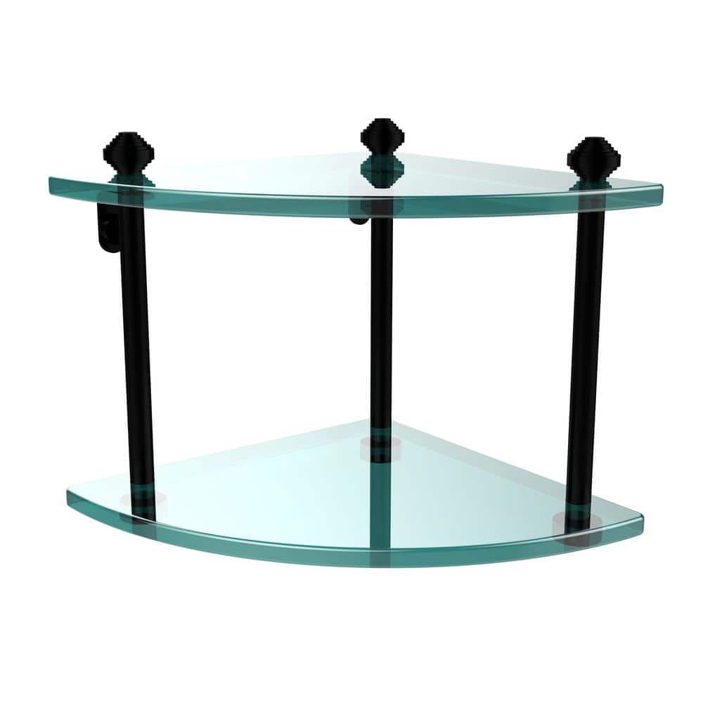 Allied Brass Southbeach Collection 8 in. 2Tier Corner Glass Shelf in