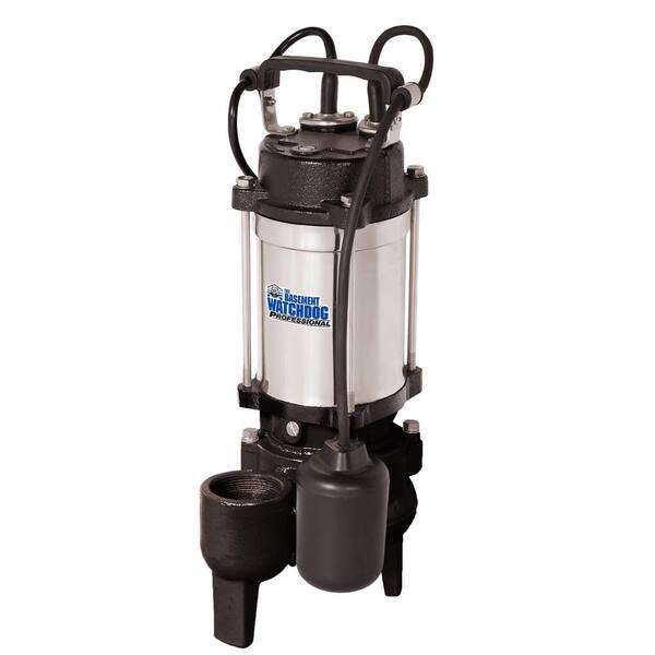 Basement Watchdog 1/2 HP Cast Iron Stainless Steel Submersible Sewage ...