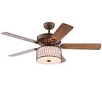 Jan 52 in. Bronze Indoor Remote Controlled Ceiling Fan with Light Kit