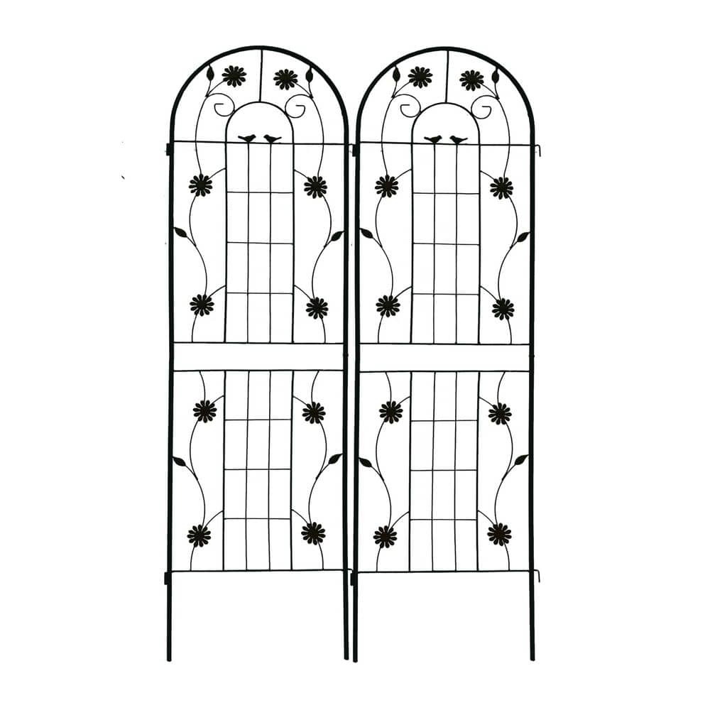 2-Pack 71 in. Iron Black Garden Trellis, Outdoor Flower Support price history on PriceWatchPro