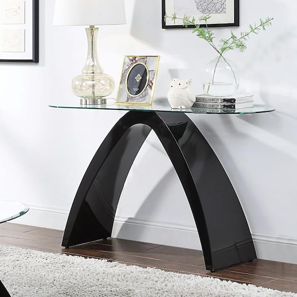 dark grey high gloss side table