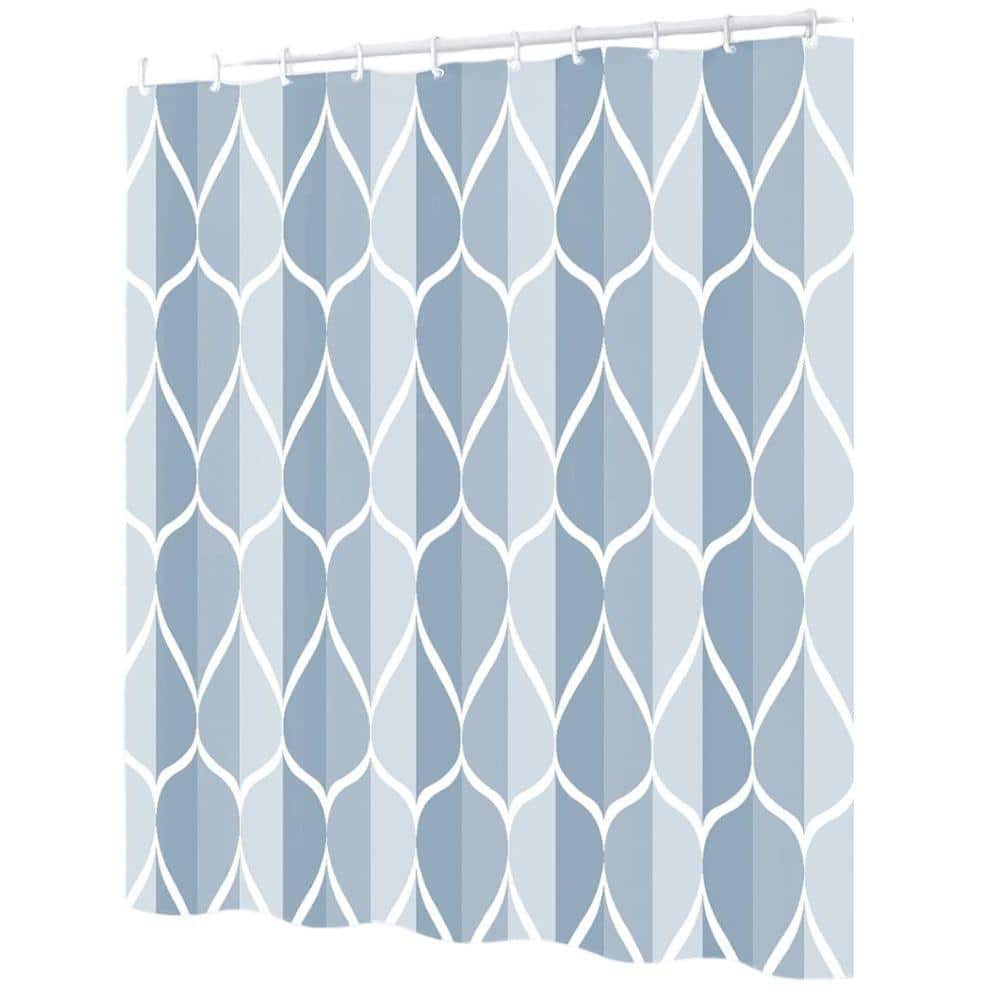 Waterproof 72 in. W x 72 in. L Quick-Drying Polyester Shower Curtain in Dar