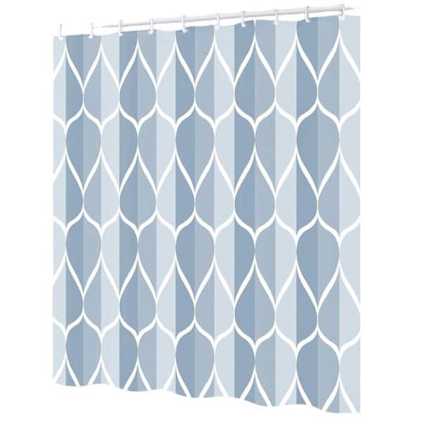 Aoibox Waterproof 72 in. W x 72 in. L Quick-Drying Polyester Shower Curtain in Dark Blue