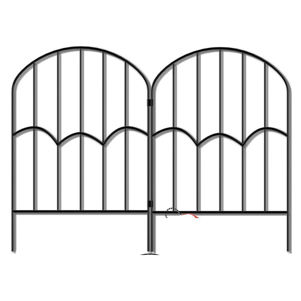Decorative Garden Fence 23.5 H Black 13 ft. (L) x 2 ft. (H) No-Dig Stakes Arched Rustproof Metal Wire Decorative 12 pcs price history on PriceWatchPro
