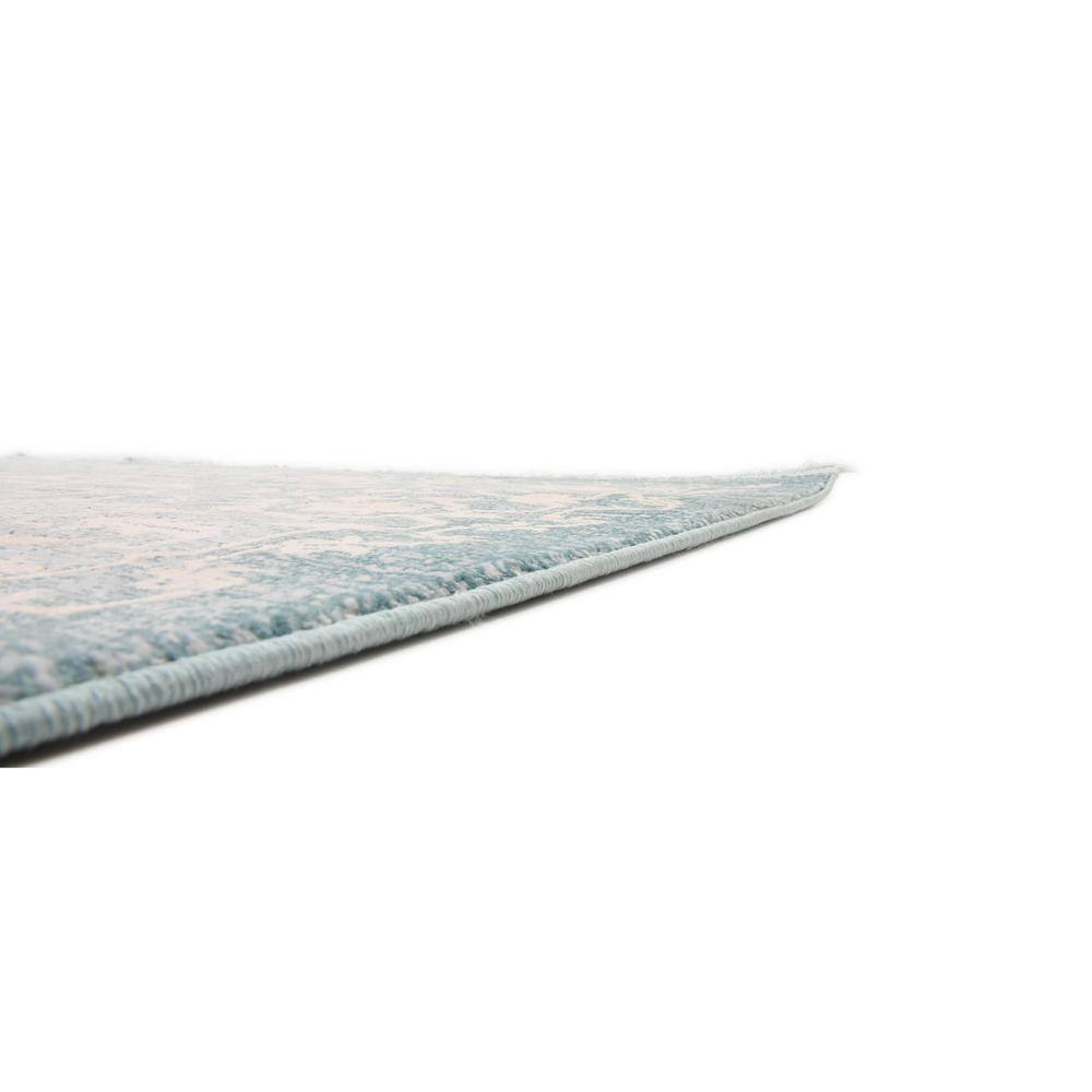 Elegant Light Blue and Ivory Abstract Indoor Area Rug, 7' x 10'