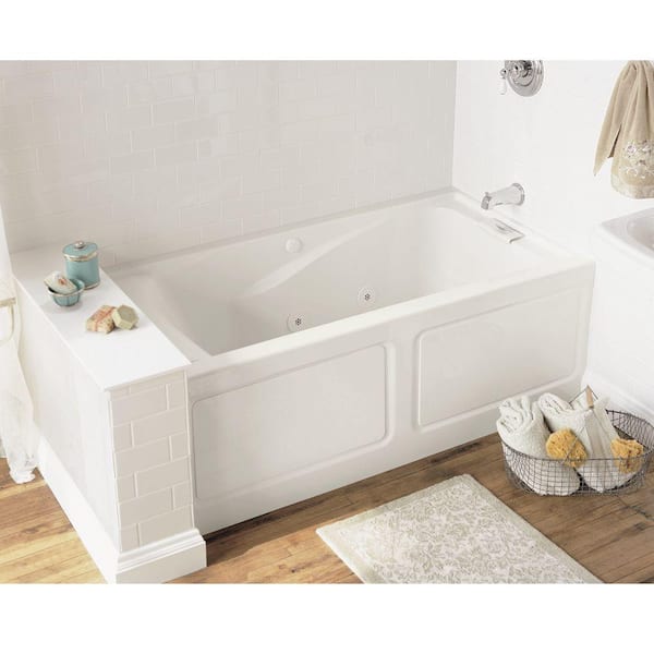 EverClean 60 in. x 32 in. Whirlpool Bathtub with Right Drain in White