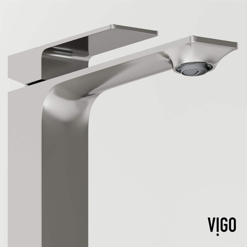 Dunn Brushed Nickel Tall Vessel Bathroom Faucet