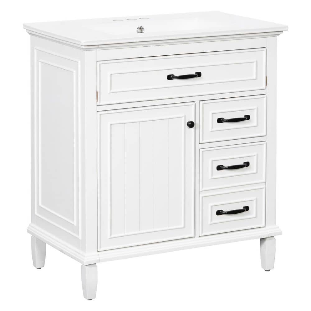 30.00 in. Freestanding White Bath Vanity with White Ceramic Top price history on PriceWatchPro