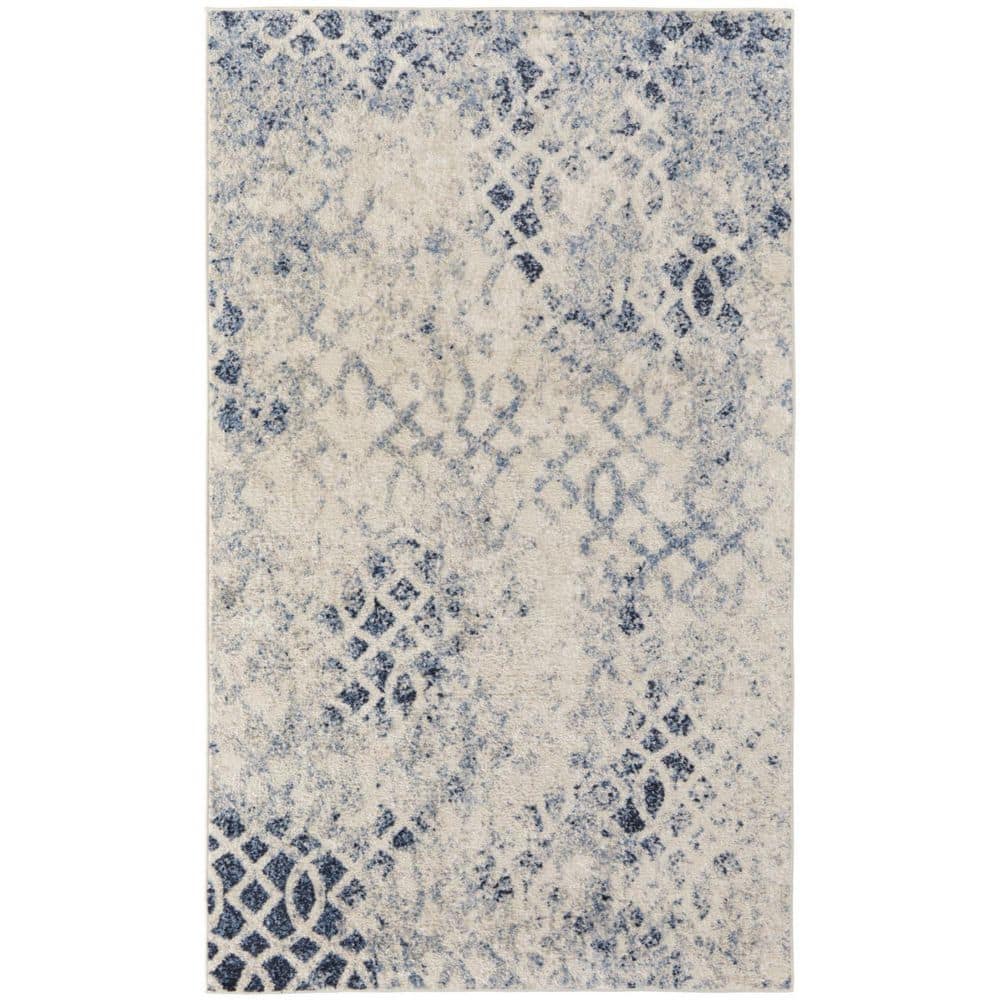 7 ft. x 10 ft. Ivory and Blue Abstract Area Rug price history on PriceWatchPro