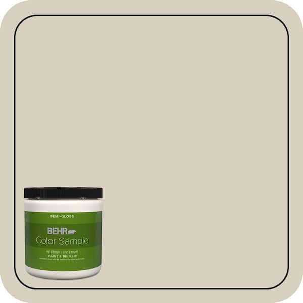 BEHR PREMIUM PLUS 8 oz. #PPU7-09 Aged Beige Semi-Gloss Interior/Exterior Paint & Primer Color Sample