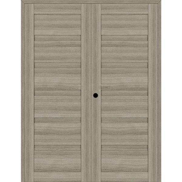 Belldinni Louver 60 in. x 95.25 in. Right Active Shambor Wood Composite Double Prehung Interior Door