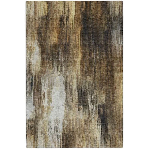 Dream Shag Premium Machine Washable Abstract ADS567 Chocolate 10 ft. x 14 ft. Area Rug
