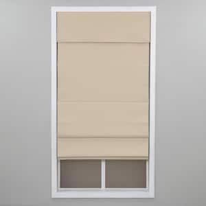 Khaki Cordless Blackout Energy-Efficient Cotton Roman Shade 31 in. W x 72 in. L