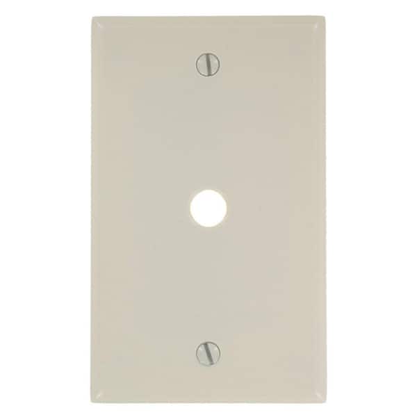 Leviton 1-Gang Almond 0.406 in. Phone/Cable Plastic Standard Wall Plate (1-Pack) 78013