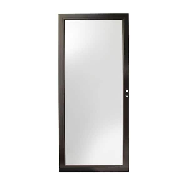 Andersen 4000 Series 32 in. x 80 in. Black Right-Hand Full View Interchangeable Aluminum Storm Door - Laminated Safety Glass