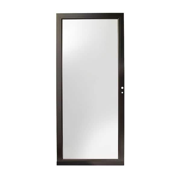 Andersen 4000 Series 36 in. x 80 in. Black Right-Hand Full View Interchangeable Aluminum Storm Door - Laminated Safety Glass
