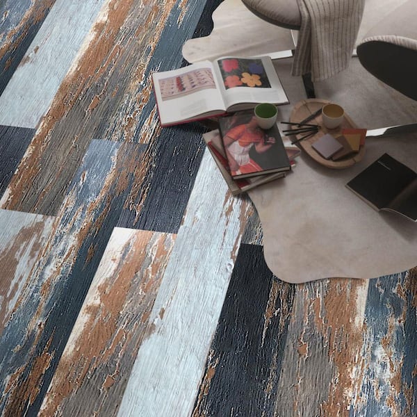 Hydrostop Old Navy Ocean 6.5 mm-22 MIL x 9 in. W x 60 in. L Waterproof Click Luxury Vinyl Flooring (22.44 sq. ft./case)